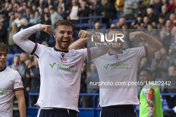 Aaron Collins #19 of Bolton Wanderers F.C. celebrates his goal during the Sky Bet League 1 match between Bolton Wanderers and Burton Albion...