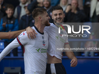 Aaron Collins #19 of Bolton Wanderers F.C. celebrates his goal during the Sky Bet League 1 match between Bolton Wanderers and Burton Albion...