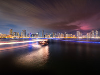 View of the Sharjah skyline from Al Majaz Waterfront in Sharjah, UAE, on October 19, 2024. (