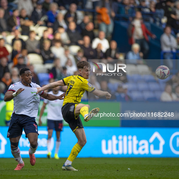 During the Sky Bet League 1 match between Bolton Wanderers and Burton Albion at the Toughsheet Stadium in Bolton, England, on October 19, 20...