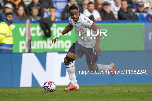 Victor Adeboyejo #9 of Bolton Wanderers F.C. is in action during the Sky Bet League 1 match between Bolton Wanderers and Burton Albion at th...