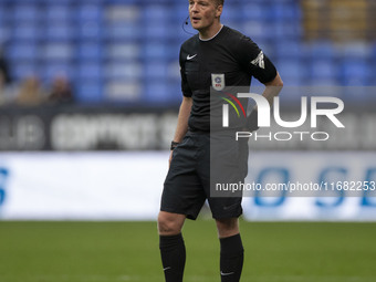 Referee Martin Coy officiates the Sky Bet League 1 match between Bolton Wanderers and Burton Albion at the Toughsheet Stadium in Bolton, Eng...