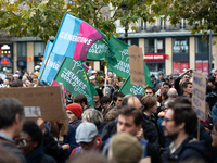 People gather at the Place de La Republique in Paris, France, on October 19, 2024, to pay tribute to Paul, a 27-year-old cyclist who dies af...