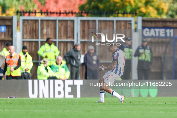 Karlan Grant celebrates his goal to put West Bromwich Albion ahead during the Sky Bet Championship match between Oxford United and West Brom...