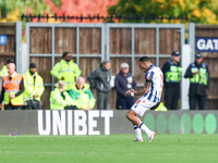 Karlan Grant celebrates his goal to put West Bromwich Albion ahead during the Sky Bet Championship match between Oxford United and West Brom...