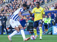 #2, Darnell Furlong of WBA shadows #23, Siriki Dembele of Oxford during the Sky Bet Championship match between Oxford United and West Bromwi...