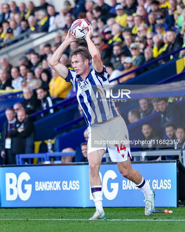 Number 14, Torbjorn Heggem of WBA, takes a throw-in during the Sky Bet Championship match between Oxford United and West Bromwich Albion at...