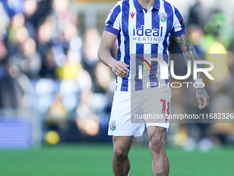 Karlan Grant of WBA participates in the Sky Bet Championship match between Oxford United and West Bromwich Albion at the Kassam Stadium in O...