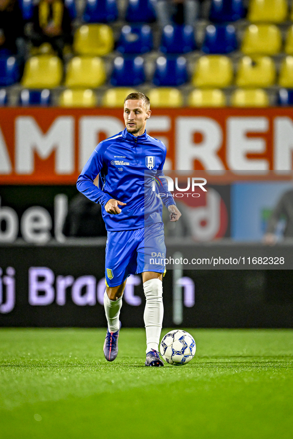 RKC forward Sylvester van der Water plays during the match between RKC and Twente at the Mandemakers Stadium in Waalwijk, Netherlands, on Oc...