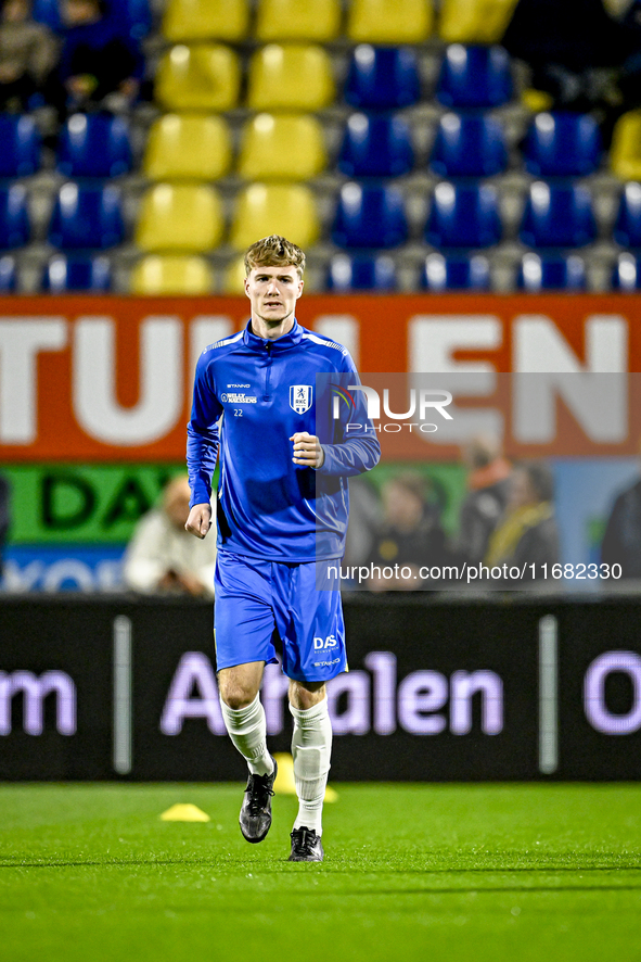 RKC midfielder Tim van der Loo plays during the match between RKC and Twente at the Mandemakers Stadium in Waalwijk, Netherlands, on October...