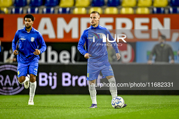 RKC forward Sylvester van der Water plays during the match between RKC and Twente at the Mandemakers Stadium in Waalwijk, Netherlands, on Oc...