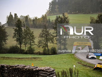 Driver Gregoire Munster and co-driver Louis Louka of the M-Sport Ford World Rally Team in a Ford Puma Rally1 Hybrid face the third day of th...