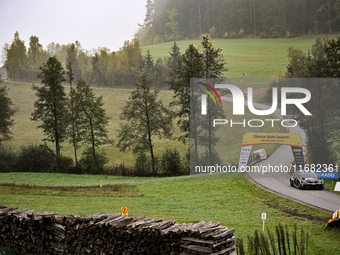 Driver Sebastien Ogier and co-driver Vincent Landais of the team Toyota Gazoo Racing WRT, with their Toyota GR Yaris Rally1 Hybrid, face the...