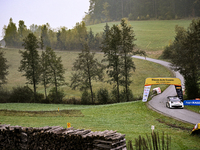 Driver Sami Pajari and co-driver Enni Malkonen, of the team Toyota Gazoo Racing WRT, in a Toyota GR Yaris Rally1 Hybrid, face the third day...