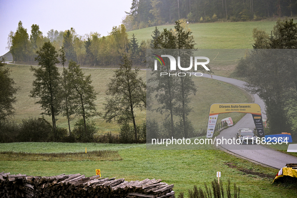 Driver Adrien Fourmaux and co-driver Alexandre Coria of the M-Sport Ford World Rally Team face the third day of the race during the FIA Worl...