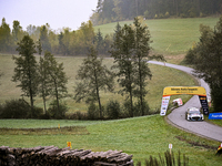 Driver Adrien Fourmaux and co-driver Alexandre Coria of the M-Sport Ford World Rally Team face the third day of the race during the FIA Worl...