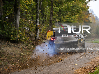 Driver Adrien Fourmaux and co-driver Alexandre Coria of the M-Sport Ford World Rally Team face the third day of the race during the FIA Worl...