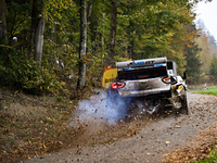 Driver Adrien Fourmaux and co-driver Alexandre Coria of the M-Sport Ford World Rally Team face the third day of the race during the FIA Worl...