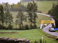 Driver Takamoto Katsuta and co-driver Aaron Johnston of Team Toyota Gazoo Racing WRT, in a Toyota GR Yaris Rally1 Hybrid, face the third day...