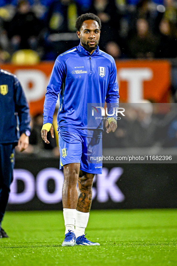 RKC forward Denilho Cleonise plays during the match between RKC and Twente at the Mandemakers Stadium in Waalwijk, Netherlands, on October 1...