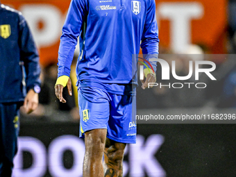 RKC forward Denilho Cleonise plays during the match between RKC and Twente at the Mandemakers Stadium in Waalwijk, Netherlands, on October 1...