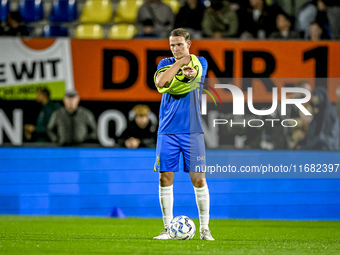 RKC defender Julian Lelieveld plays during the match between RKC and Twente at the Mandemakers Stadium in Waalwijk, Netherlands, on October...