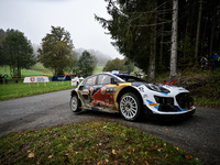 Driver Adrien Fourmaux and co-driver Alexandre Coria of the M-Sport Ford World Rally Team face the third day of the race during the FIA Worl...