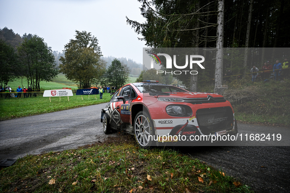 Driver Yohan Rossel and co-driver Arnaud Dunand, of the team AEC - DG Sport Competition Citroen C3, face the third day of the race during th...