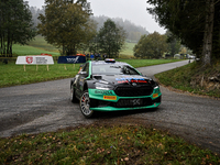 Gus Greensmith and co-driver Jonas Andersson of the team Toksport WRT 2, driving a Skoda Fabia RS Rally2, face the third day of the race dur...