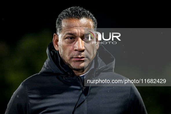 RKC trainer Henk Fraser is present during the match between RKC and Twente at the Mandemakers Stadium for the 2024-2025 season in Waalwijk,...