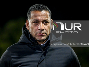 RKC trainer Henk Fraser is present during the match between RKC and Twente at the Mandemakers Stadium for the 2024-2025 season in Waalwijk,...