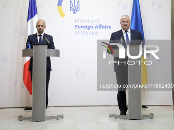 In Kyiv, Ukraine, on October 19, 2024, Minister of Foreign Affairs of Ukraine Andrii Sybiha and Minister for Europe and Foreign Affairs of t...