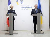 In Kyiv, Ukraine, on October 19, 2024, Minister of Foreign Affairs of Ukraine Andrii Sybiha and Minister for Europe and Foreign Affairs of t...