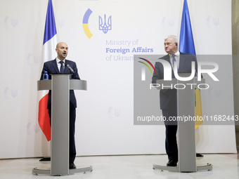 In Kyiv, Ukraine, on October 19, 2024, Minister of Foreign Affairs of Ukraine Andrii Sybiha and Minister for Europe and Foreign Affairs of t...