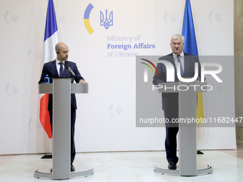 In Kyiv, Ukraine, on October 19, 2024, Minister of Foreign Affairs of Ukraine Andrii Sybiha and Minister for Europe and Foreign Affairs of t...