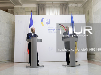 In Kyiv, Ukraine, on October 19, 2024, Minister of Foreign Affairs of Ukraine Andrii Sybiha and Minister for Europe and Foreign Affairs of t...