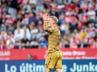 Orri Oskarsson of Real Sociedad is in action during the LaLiga EA Sports 2024-2025 match between Girona FC and Real Sociedad at Montilivi St...