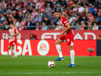 David Lopez of Girona FC is in action during the LaLiga EA Sports 2024-2025 match between Girona FC and Real Sociedad at Montilivi Stadium i...