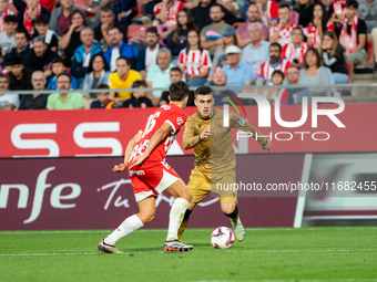 Players are in action during the LaLiga EA Sports 2024 - 2025 match between Girona FC and Real Sociedad at Montilivi Stadium in Girona, Spai...