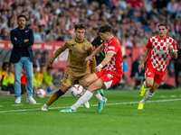 Martin Zubimendi of Real Sociedad is in action during the LaLiga EA Sports 2024-2025 match between Girona FC and Real Sociedad at Montilivi...