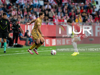 Mikel Oyarzabal of Real Sociedad is in action during the LaLiga EA Sports 2024-2025 match between Girona FC and Real Sociedad at Montilivi S...