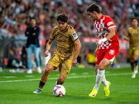 Jon Mikel Aramburu of Real Sociedad is in action during the LaLiga EA Sports 2024-2025 match between Girona FC and Real Sociedad at Montiliv...