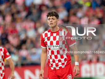 Ladislav Krejci of Girona FC is in action during the LaLiga EA Sports 2024 - 2025 match between Girona FC and Real Sociedad at Montilivi Sta...