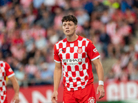 Ladislav Krejci of Girona FC is in action during the LaLiga EA Sports 2024 - 2025 match between Girona FC and Real Sociedad at Montilivi Sta...