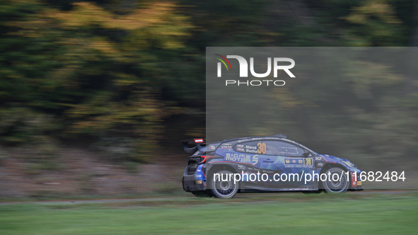 Driver Filip Mares and co-driver Radovan Bucha in a Toyota GR Yaris Rally2 face the third day of the race during the FIA World Rally Champio...