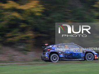 Driver Filip Mares and co-driver Radovan Bucha in a Toyota GR Yaris Rally2 face the third day of the race during the FIA World Rally Champio...