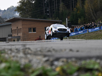 Driver Gregoire Munster and co-driver Louis Louka of the team M-Sport Ford World Rally Team Ford Puma Rally1 Hybrid face the third day of th...