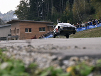 Driver Takamoto Katsuta and co-driver Aaron Johnston of Team Toyota Gazoo Racing WRT, in a Toyota GR Yaris Rally1 Hybrid, face the third day...