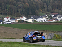 Driver Filip Mares and co-driver Radovan Bucha in a Toyota GR Yaris Rally2 face the third day of the race during the FIA World Rally Champio...