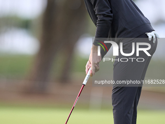 Nicolai Hojgaard of Denmark plays a shot on the 1st green on the third day of the Estrella Damm N.A. Andalucia Masters 2024 at Real Club de...